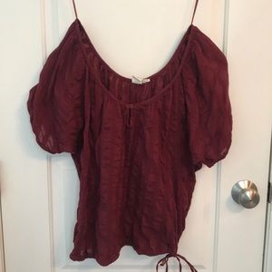 Burgundy Roxy Off Shoulder Top
